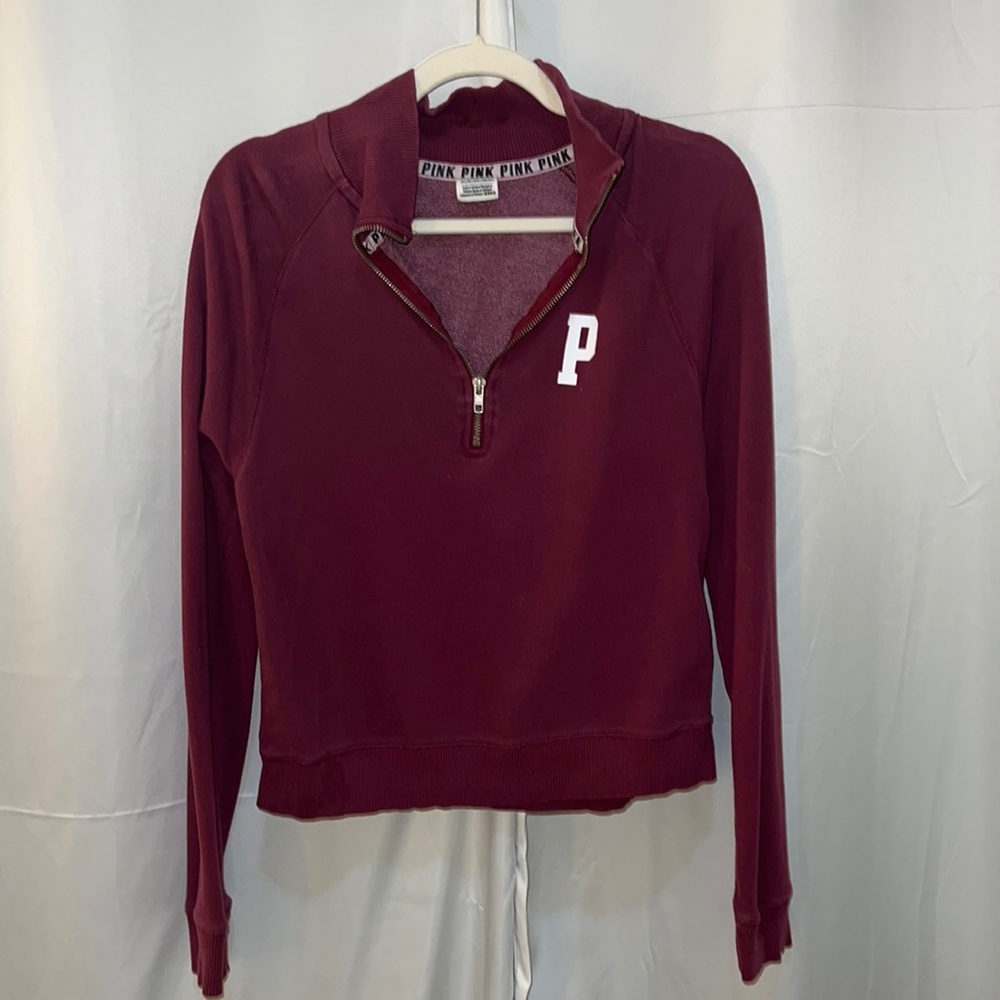 Brand pink half zip sweater